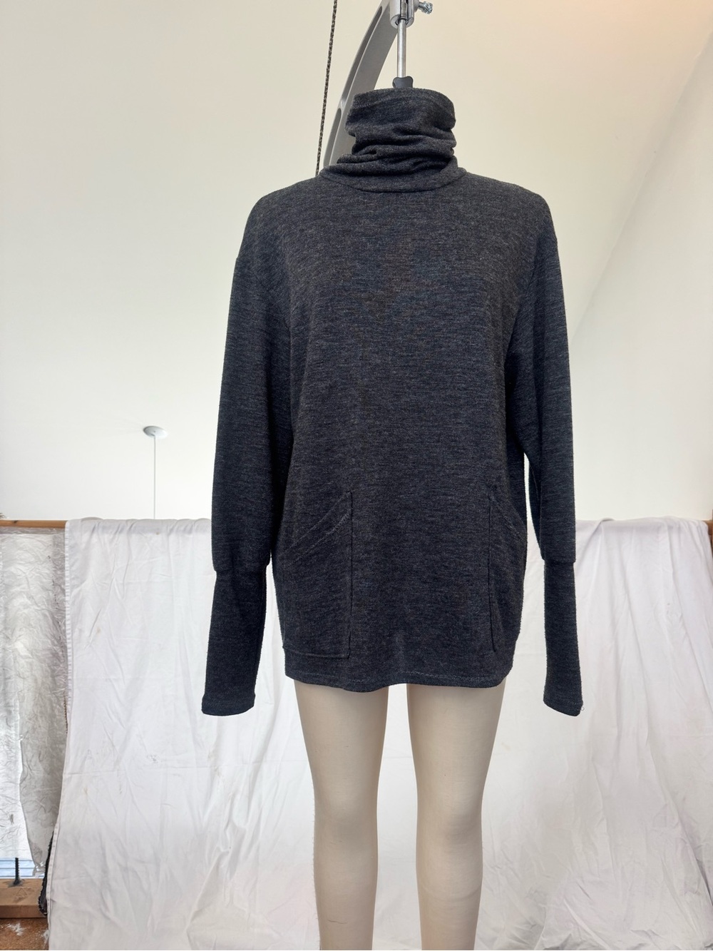 Designs by Linda Lundström Charcoal Jersey Turtleneck